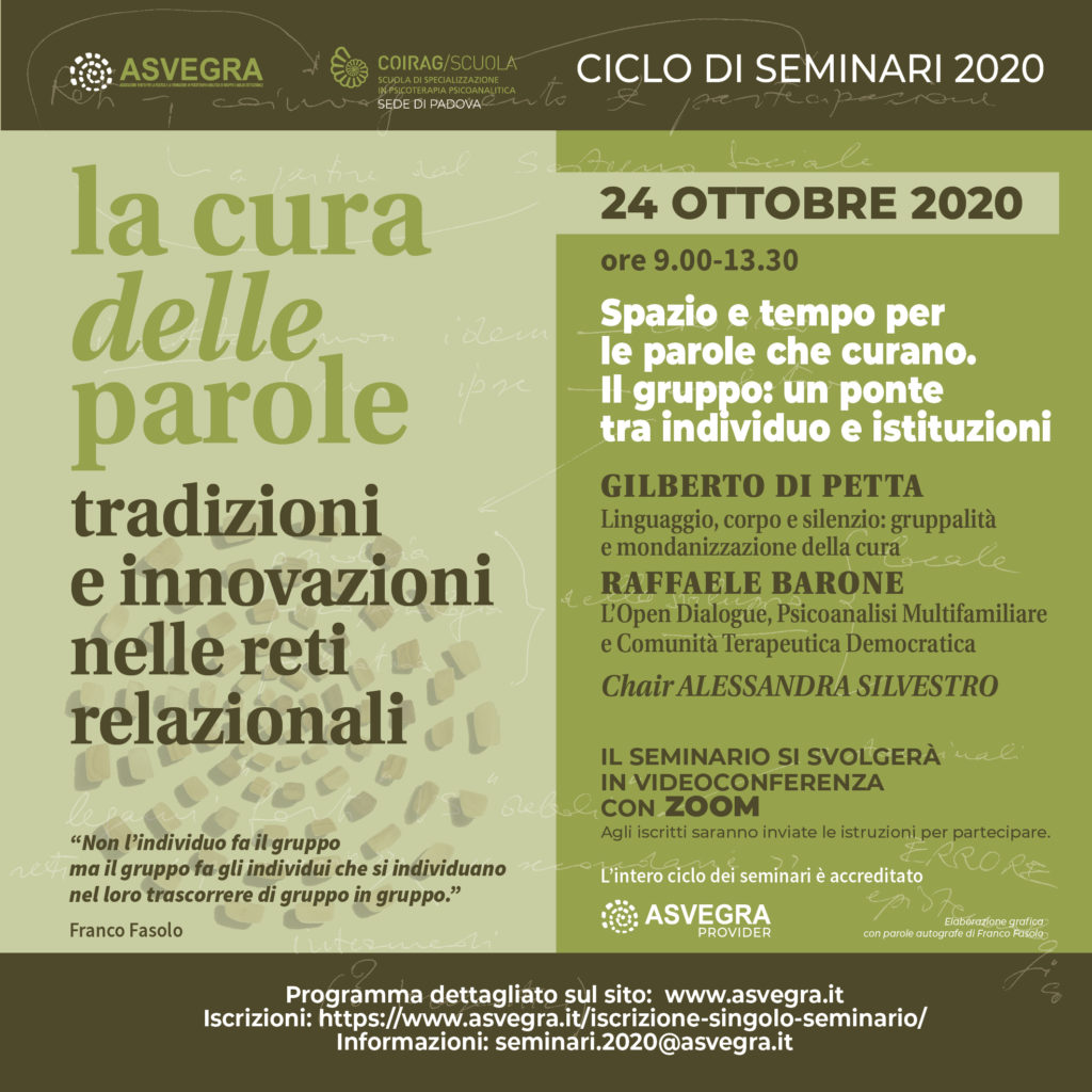 Spazio e tempo per le parole che curano. Il gruppo: un ponte tra individuo e istituzioni